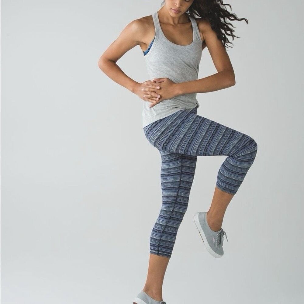 Lululemon Wunder Under Pant III Space Dye Twist Sapphire Blue Multi Capri leggin